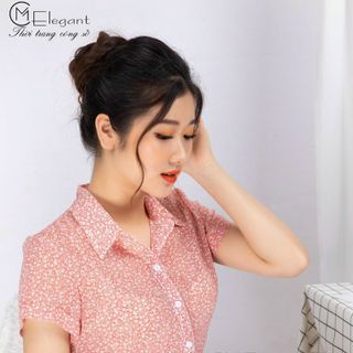 sơ mi cổ be hoa nhí