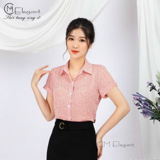 sơ mi cổ be hoa nhí