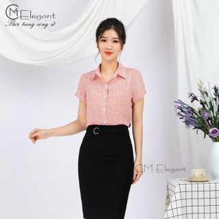 sơ mi cổ be hoa nhí