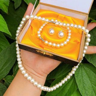 SET 3 MÓN NGỌC TRAI FULL HỘP GẤM LÓT LỤA