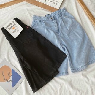 Quần short ngố jean nữ ống rộng dày đẹp