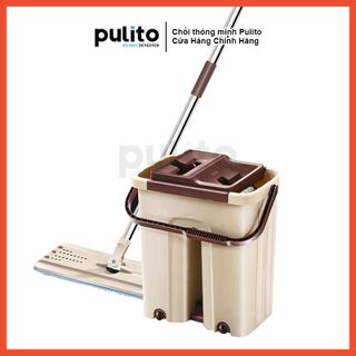 Chổi Lau 2 Ngăn Kèm Thùng To 2 Màu Nâu Và Xanh