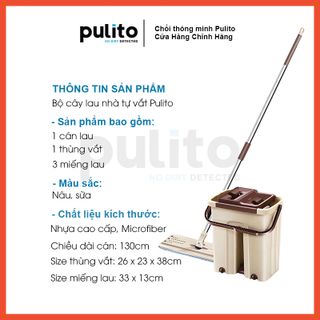 Chổi Lau 2 Ngăn Kèm Thùng To 2 Màu Nâu Và Xanh