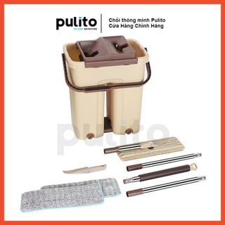 Chổi Lau 2 Ngăn Kèm Thùng To 2 Màu Nâu Và Xanh