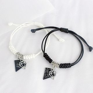 Vòng đôi dây rút kèm họa tiết kim cương cho bạn bè, người yêu
