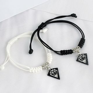 Vòng đôi dây rút kèm họa tiết kim cương cho bạn bè, người yêu
