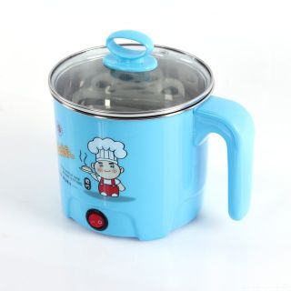 Ca nấu mì, ăn lẩu, đun nước siêu tốc đa năng mini kèm xửng hấp nhựa