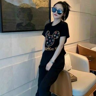 Sét bộ thun thêu gấu đính đá cao cấp