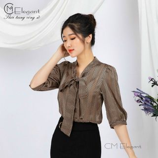 sơ mi cổ nơ mới