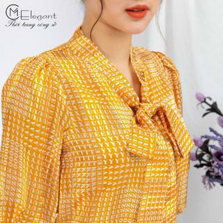 sơ mi cổ nơ mới