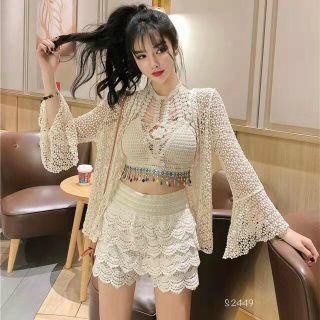 Set len móc 3 món: khoác + áo + quần S2449
