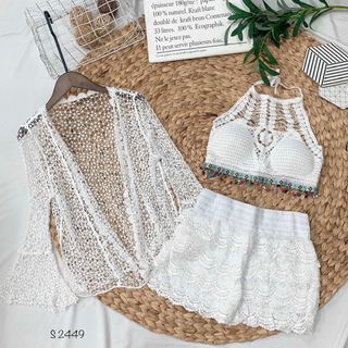 Set len móc 3 món: khoác + áo + quần S2449
