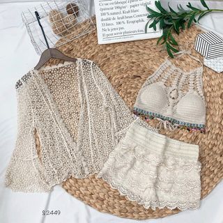 Set len móc 3 món: khoác + áo + quần S2449