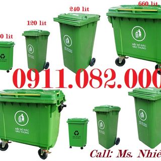 Thùng rác 120L 240L 660L giá rẻ-thùng rác 2 ngăn giá sỉ tại tiền giang