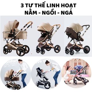 [SIÊU SALE ] Xe đẩy cho bé Belecoo nôi gấp gọn 2 chiều có mái che cho bé từ sơ sinh-3 tuổi chịu lực 25kg,