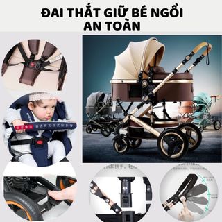 [SIÊU SALE ] Xe đẩy cho bé Belecoo nôi gấp gọn 2 chiều có mái che cho bé từ sơ sinh-3 tuổi chịu lực 25kg, giá sỉ