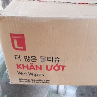 Khăn ướt Lotte 120 tờ giá sỉ nguyên thùng 24 gói Gò Vấp TPHCM