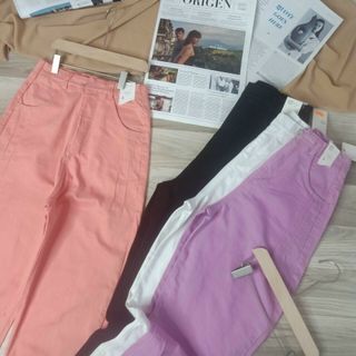 Quần baggy kaki rộng nút lai