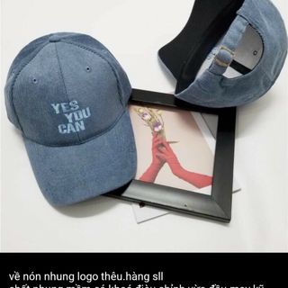 Nón nhung thêu logo can you yes