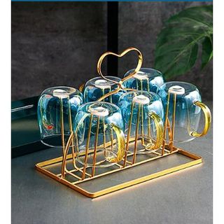 (Sẵn) Giá úp cốc mạ vàng titan hình trái tim