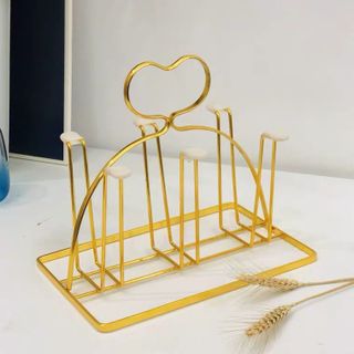 (Sẵn) Giá úp cốc mạ vàng titan hình trái tim