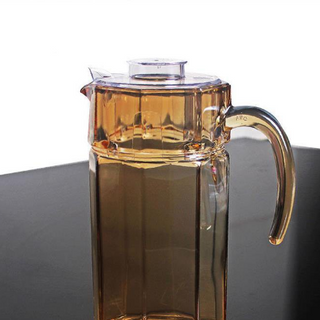 Bình đựng nước thủy tinh lục lăng vàng 1500ml, bình thủy tinh đựng nước