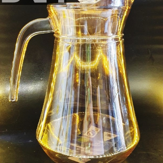 Bình đựng nước thủy tinh lục lăng vàng 1500ml, bình thủy tinh đựng nước