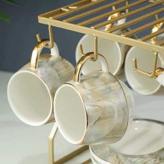 BỘ BÌNH CỐC VÂN ĐÁ KÈM GIÁ TREO CAO CẤP