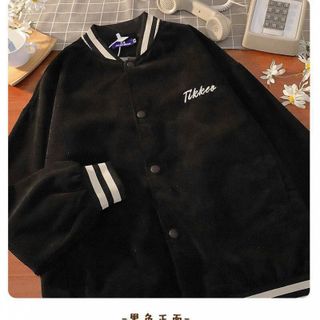 Áo khoác nhung kiểu bomber logo thêu 2 mặt đẹp