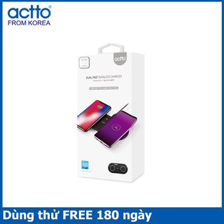 Bộ Sạc Không Dây Đồng Thời 2 Thiết Bị Dual Fast Wireless Charger 10W Actto MTA-17 giá sỉ