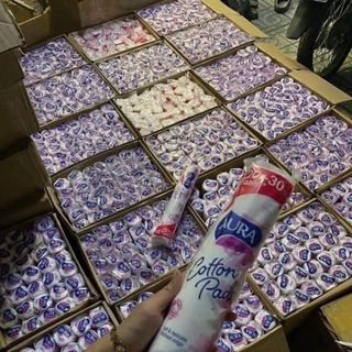 BÔNG TẨY TRANG AURA 150 miếng
