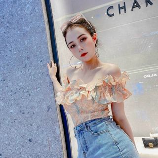 Quần váy bò xẻ hottrend