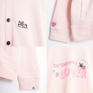 Áo khoác cardigan thêu hình con chó thun nỉ ngoại cực tốt