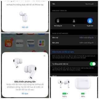 Airpods pro chip Louda 1562A hồng ngoại xuyên âm, chống ồn ANC 35db, âm thanh vòm, vi trình 3A283