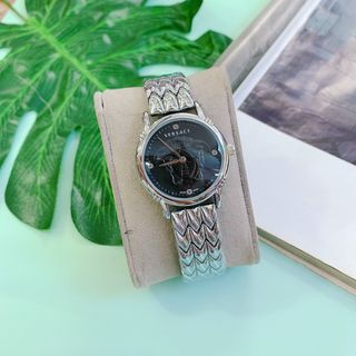 Đồng hồ nữ mặt đen viền trắng, thép không rỉ. Hàng bao đẹp