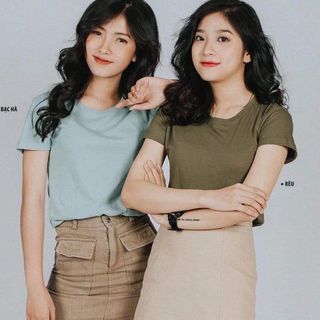 Áo thun nữ cotton trơn Nhật Bản