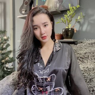 Đồ bộ mặc nhà pijama Satin in 3d gấu Karo Dài Cộc
