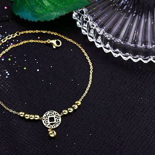 Lắc tay Kim tiền màu vàng tây