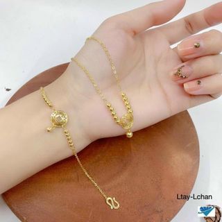 Lắc tay Kim tiền màu vàng tây