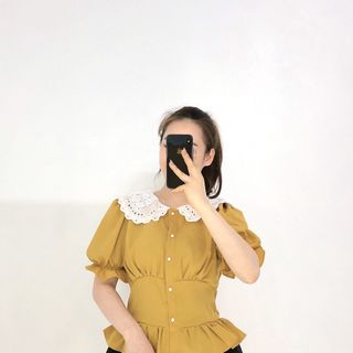 Áo kiểu bo eo cổ sen