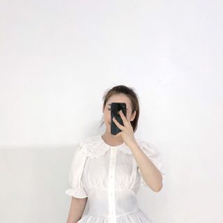 Áo kiểu bo eo cổ sen