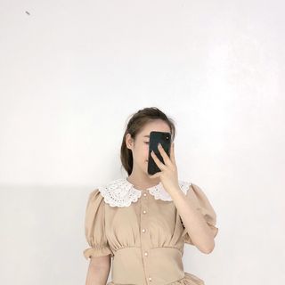 Áo kiểu bo eo cổ sen