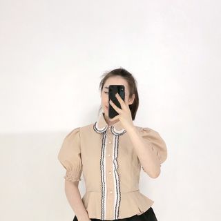 Áo kiểu phối ren cổ
