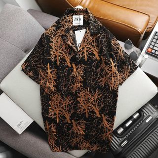 Áo sơ mi nam bigsize tay ngắn họa tiết