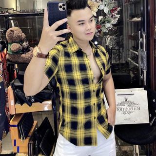 áo sơ mi nam ngắn tay sọc caro