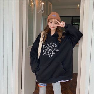 Áo hoodie thun nỉ ngoại hình in con gấu Im beay cute