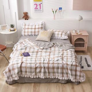Bộ Chăn Ga Gối Đũi Chăn Trần Bông TT01