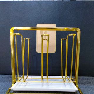 GIÁ ÚP CỐC , LY HỢP KIM MẠ VÀNG KÈM KHAY HỨNG NƯỚC CAO CẤP