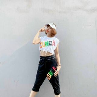 Bộ tập zumba quần ngố áo rút dây