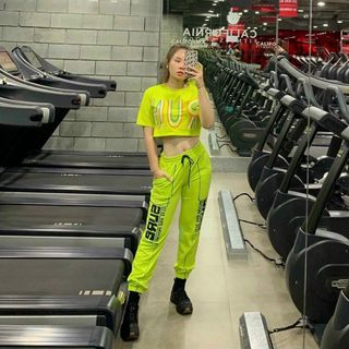 Bộ tập zumba cao cấp áo crotop quần jogger
